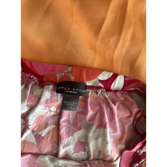 Simply Styled By Sears Women Off The Shoulder Size Large Floral Short Sleeve - Picture 7 of 8